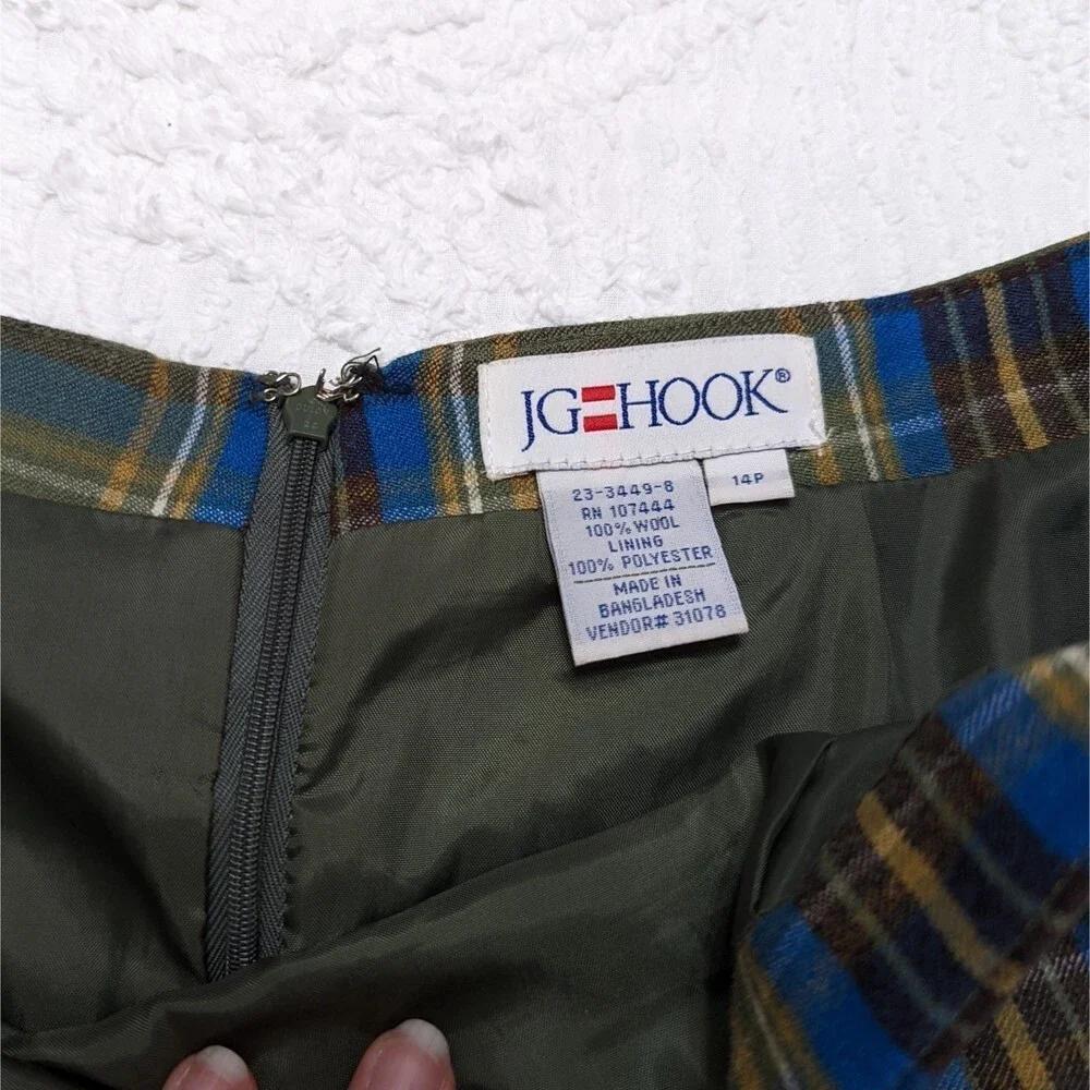 Vintage JG Hook Womens 14P Wool Mini Skirt Dark Academia Fall Winter Preppy Mod - Picture 3 of 3